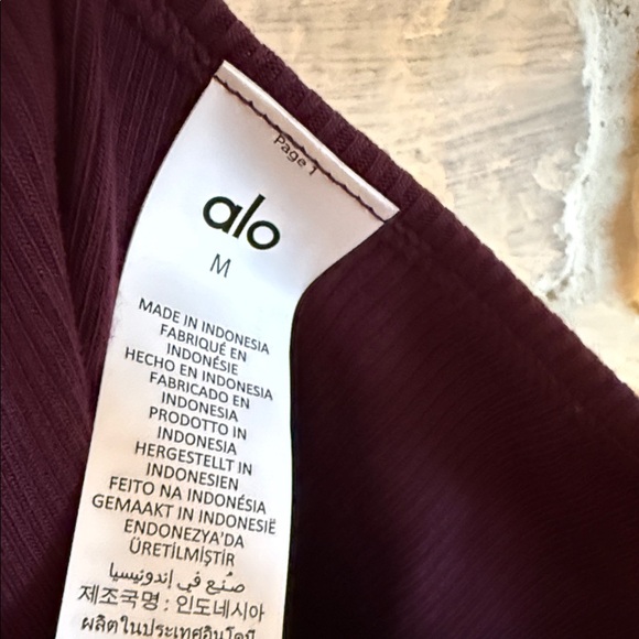 Alo Yoga Burgundy Ribbed Prosper Tank - Picture 7 of 8